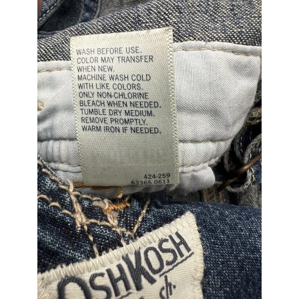 OshKosh B'gosh Denim Carpenter vestbak overalls 12 Months adjustable 100% Cotton
